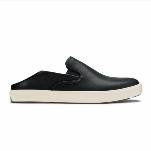 New OLUKAI LAE'AHI 'ILI Black Lava Slip On Sneakers  Leather - Picture 3 of 9